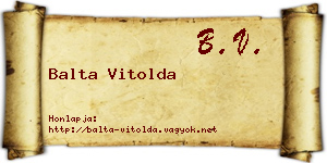 Balta Vitolda névjegykártya